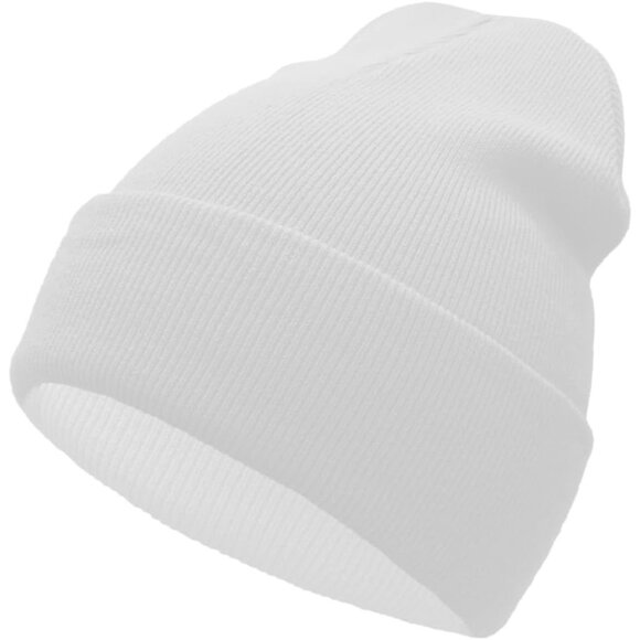 Men's White Comfortable Breathable Soft Beanie Knit Slouchy Winter Skull Hats - Picture 2 of 6